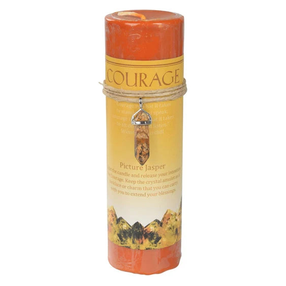 Crystal Energy Pendant Candle – Spiritual Intention Candle with Crystal Necklace