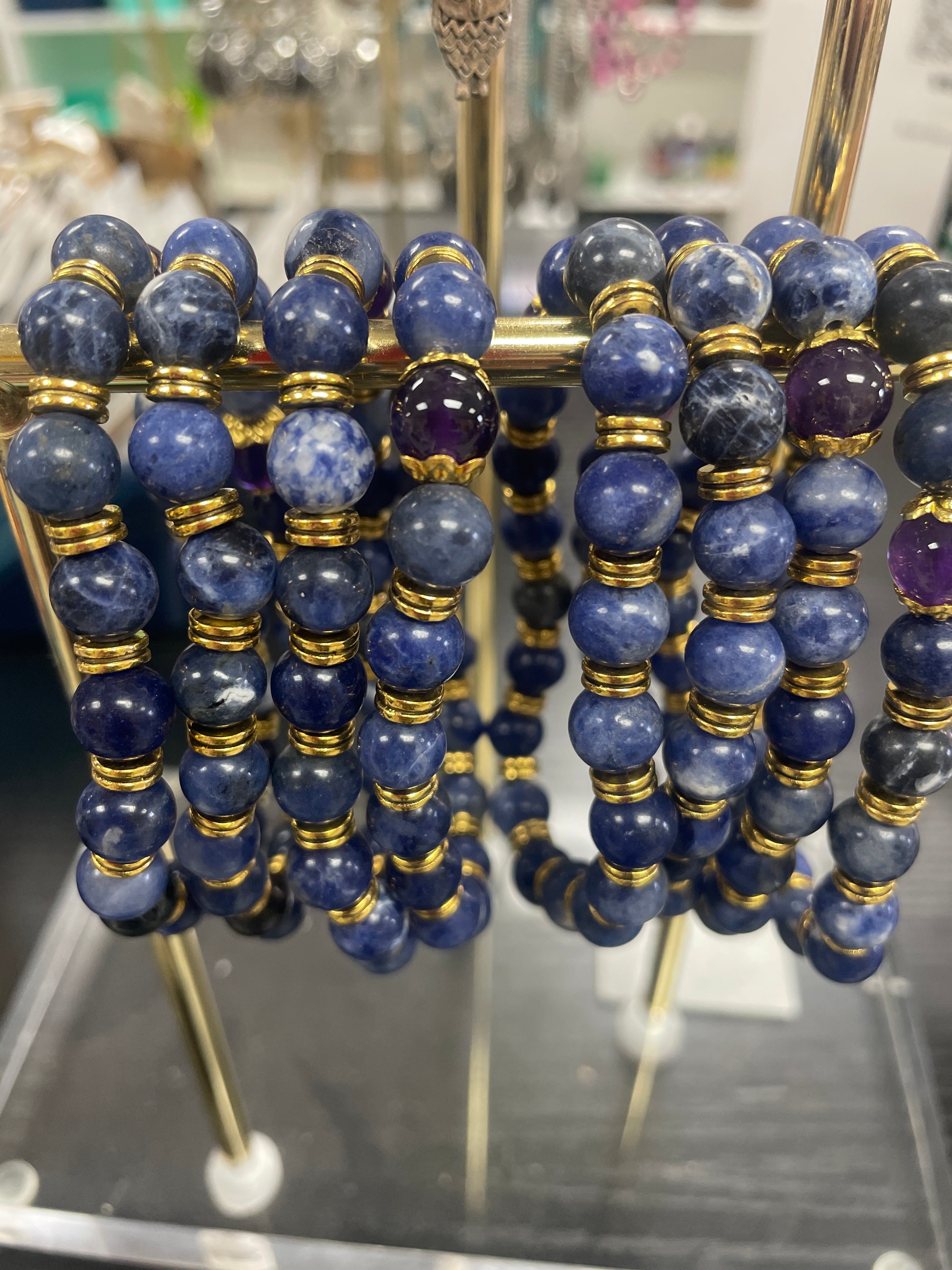 Anxiety Support Gemstone Bracelet — Sodalite & Amethyst