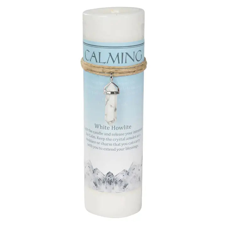 Crystal Energy Pendant Candle – Spiritual Intention Candle with Crystal Necklace