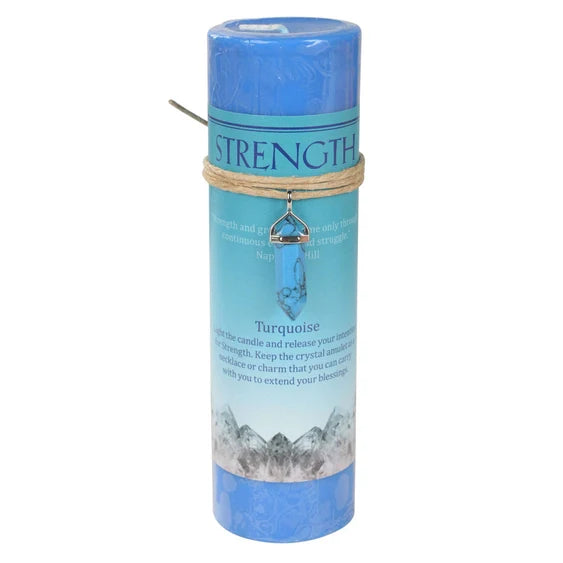 Crystal Energy Pendant Candle – Spiritual Intention Candle with Crystal Necklace