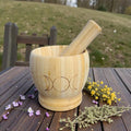 Triple Moon Wooden Mortar & Pestle 4" x 4"