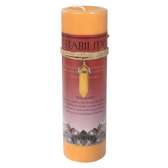 Crystal Energy Pendant Candle – Spiritual Intention Candle with Crystal Necklace