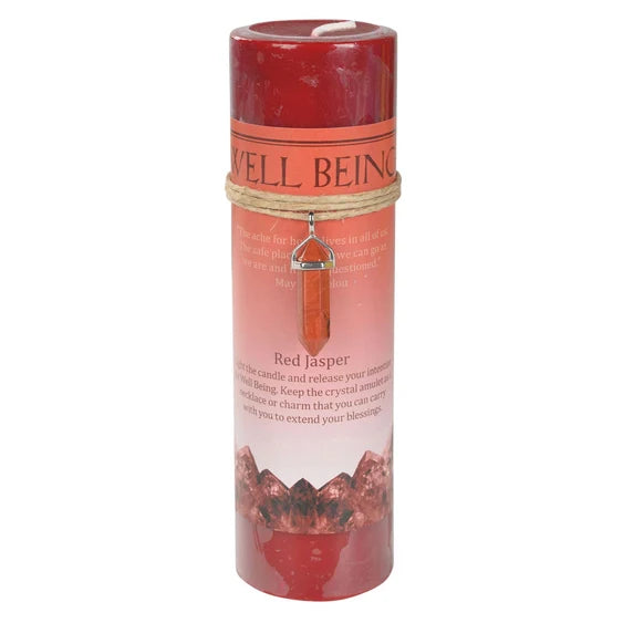 Crystal Energy Pendant Candle – Spiritual Intention Candle with Crystal Necklace