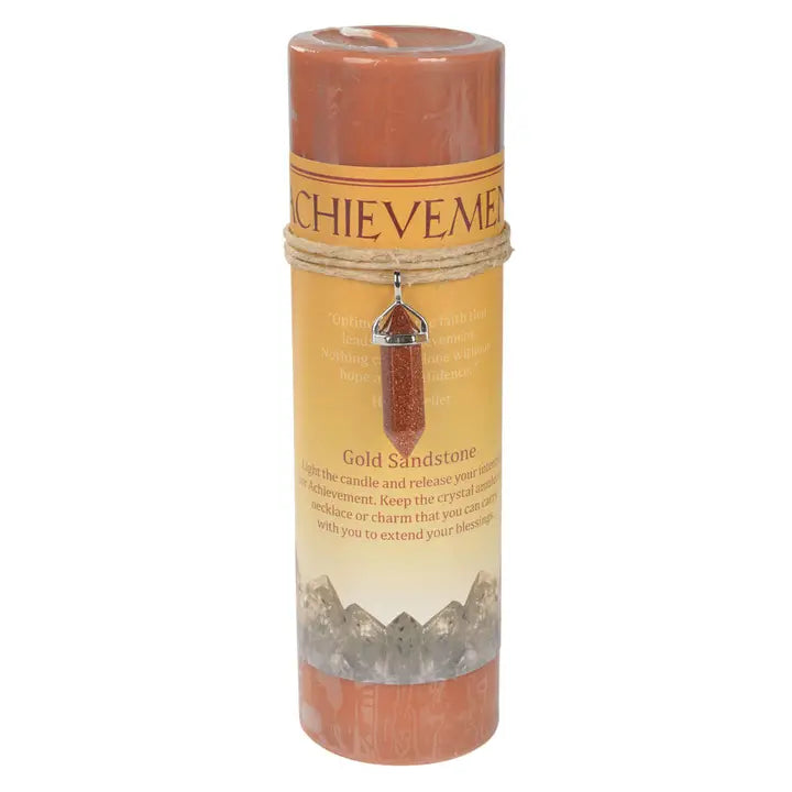 Crystal Energy Pendant Candle – Spiritual Intention Candle with Crystal Necklace