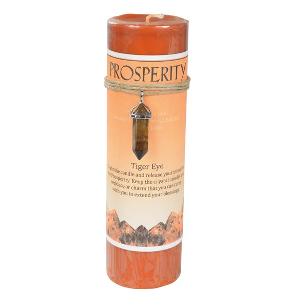 Crystal Energy Pendant Candle – Spiritual Intention Candle with Crystal Necklace