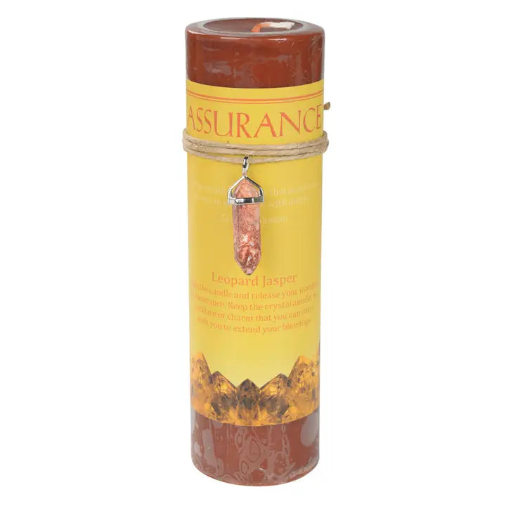 Crystal Energy Pendant Candle – Spiritual Intention Candle with Crystal Necklace