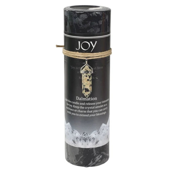 Crystal Energy Pendant Candle – Spiritual Intention Candle with Crystal Necklace