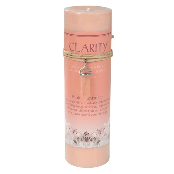 Crystal Energy Pendant Candle – Spiritual Intention Candle with Crystal Necklace