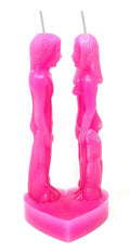 Pink Female &amp; Male Face to Face Candle